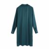 Emerald Green Satin Midi Long Sleeve Shirt Dress_8