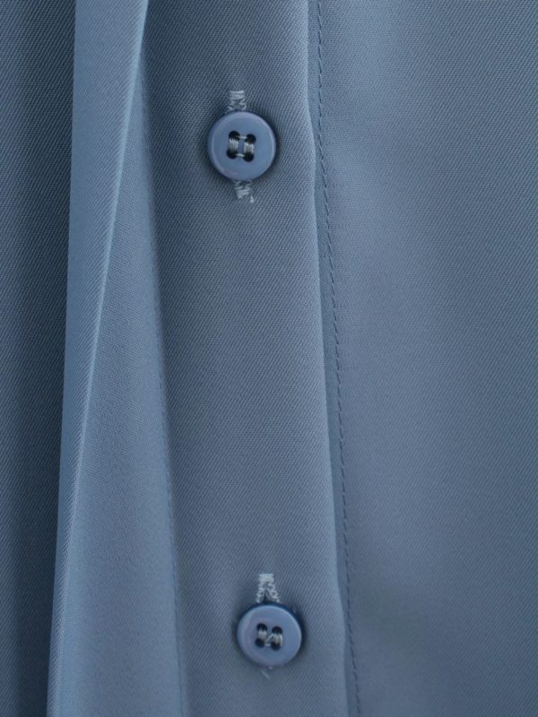 Evening Out Silky Icy Blue Shirt Dress - Image 7