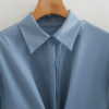 Evening Out Silky Icey Blue Shirt Dress_2
