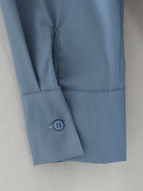 Evening Out Silky Icy Blue Shirt Dress - Image 4