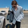 Loose Fit Korean Design Long Sleeve Satin Blouse_6