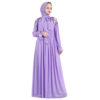 Lavender Floral Embroidery Long Sleeve Gown