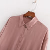 Pink Satin Midi Shirt Dress