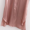 Pink Satin Long Sleeve Midi Shirt Dress_4