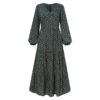 Plus Size Floral Ruffle Maxi Dress_9_Green