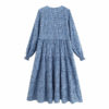 Round Neck Pleated Smock Dress_4