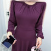 Solid Print Chiffon Long Sleeve Gown_15