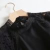 Black chiffon lace short sleeve top_1