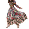 Floral Print Cinched Waist Maxi Dress-1