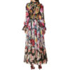 Floral Print Cinched Waist Maxi Dress-3