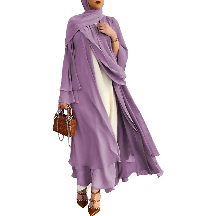 Open Front Chiffon Abaya_lgiht_purple