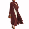 Open Front Chiffon Abaya_maroon