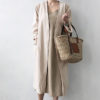 Open Front Loose cardigan jacket_6_Apricot