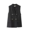 Plus Size Sleeveless Blazer Vest_2_Black