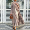 Solid Open Chiffon Abaya_10_Cream_Main