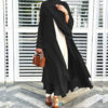 Solid Open Chiffon Abaya_5_Black