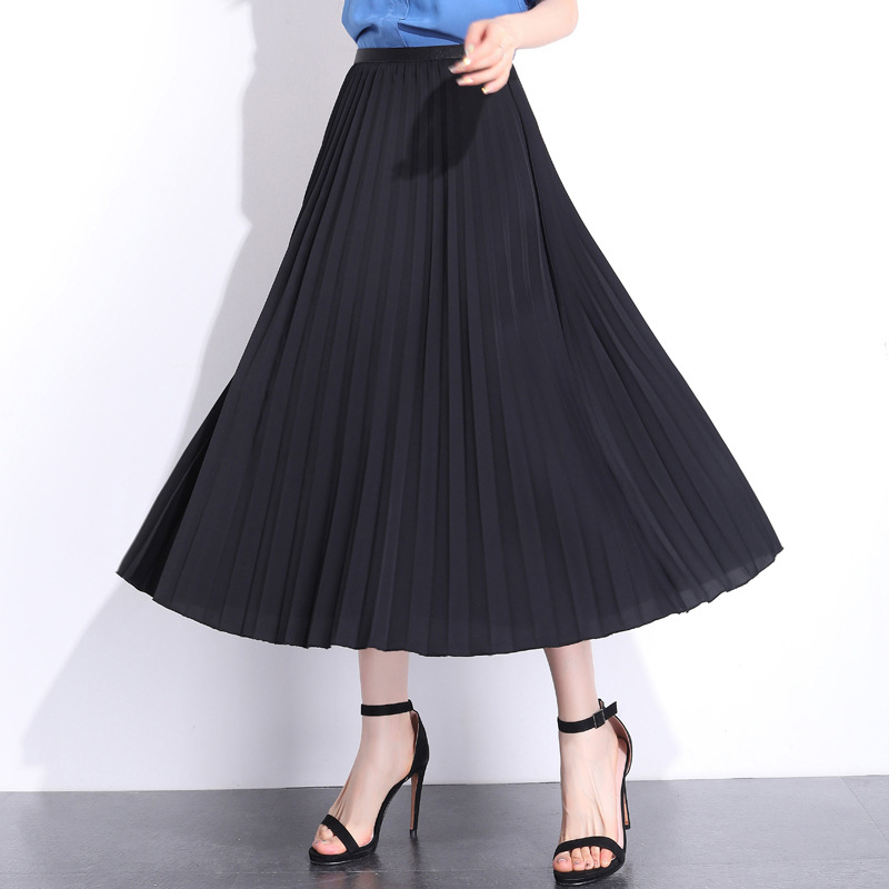 Solid Pleated Ankle Length Skirt – after MODA