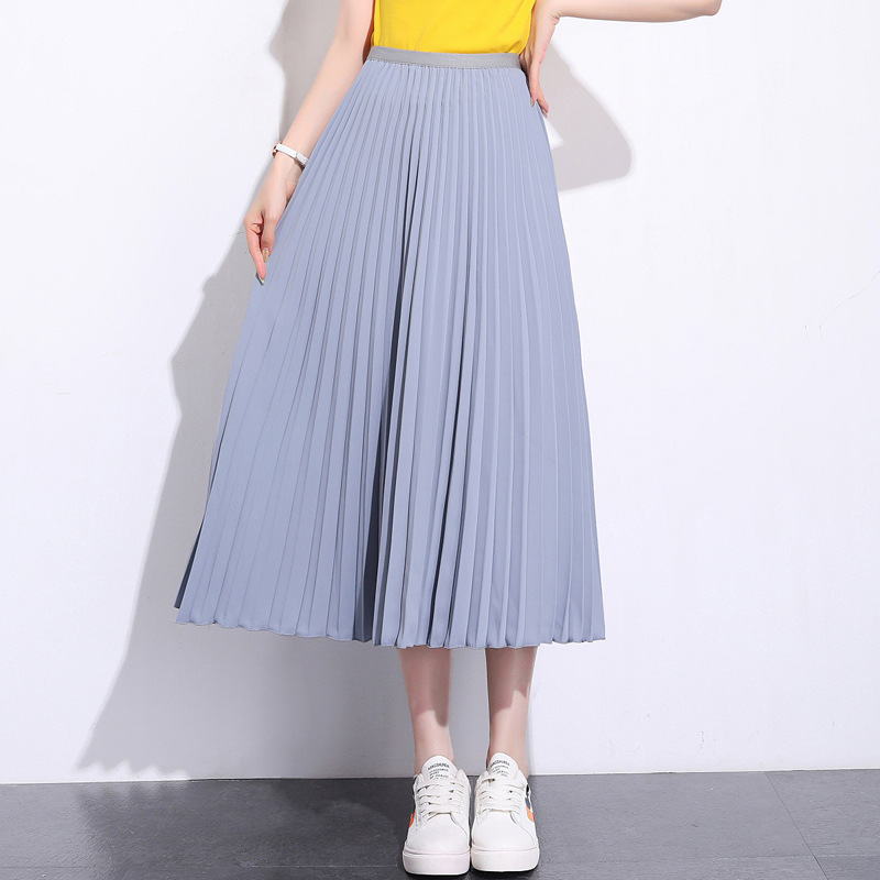 Solid Pleated Ankle Length Skirt – after MODA