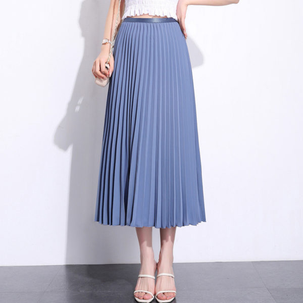 Solid Pleated Ankle Length Skirt – after MODA