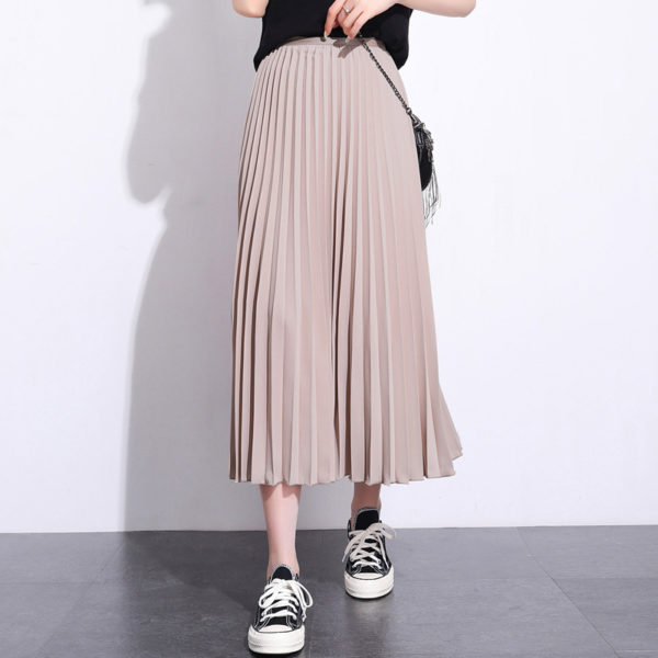 Solid Pleated Ankle Length Skirt – after MODA