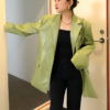 Faux Crocodile Leather Blazer_3_Green