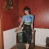 Fitted Print Sheer Mesh Top_ 4