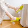 Neon Gel Chunky Heel Slip On -Main _Sandals_4