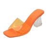 Neon Gel Chunky Heel Slip On Sandals_2_Neon Orange