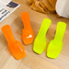Neon Gel Chunky Heel Slip On Sandals_6