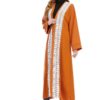 Orange Gold Open Front Abaya Dress_1