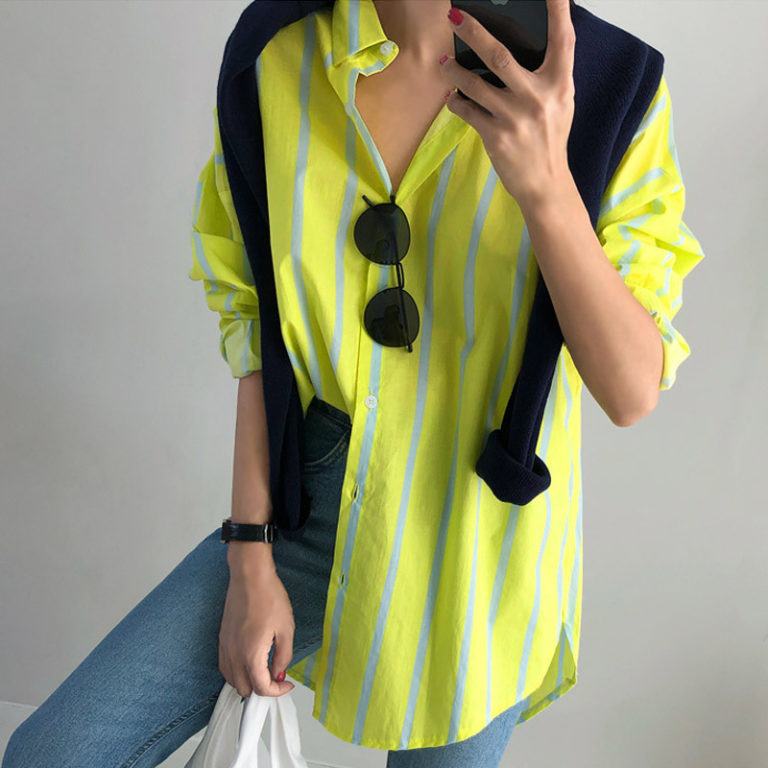 Striped Button-Down Blouse – after MODA