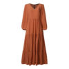 V-Neck Solid Tiered Maxi Dress_1_Brown