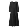 V-Neck Solid Tiered Maxi Dress_8_Black