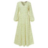 Plus Size Floral Ruffle Maxi Dress-Beige green