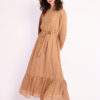 Boho Long Sleeve Pom Pom Maxi Dress-3