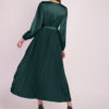 Long Sleeve Pleated Satin Maxi Dress-10