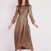 Satin Wrap Maxi Dress With Puff Sleeves-34