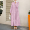 Casual Smock Tiered Maxi Dress_Pink