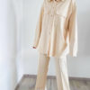 Classic Flap Pocket Button Up Blouse_1_Beige