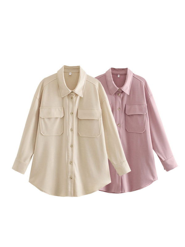 Classic Flap Pocket Button Up Blouse_5_Featured