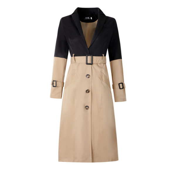 Duo Tone Belted Trench Coat