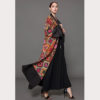 Ethnic Print Open Front Abaya_1