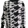 Houndstooth Print Knitted Sweater_5