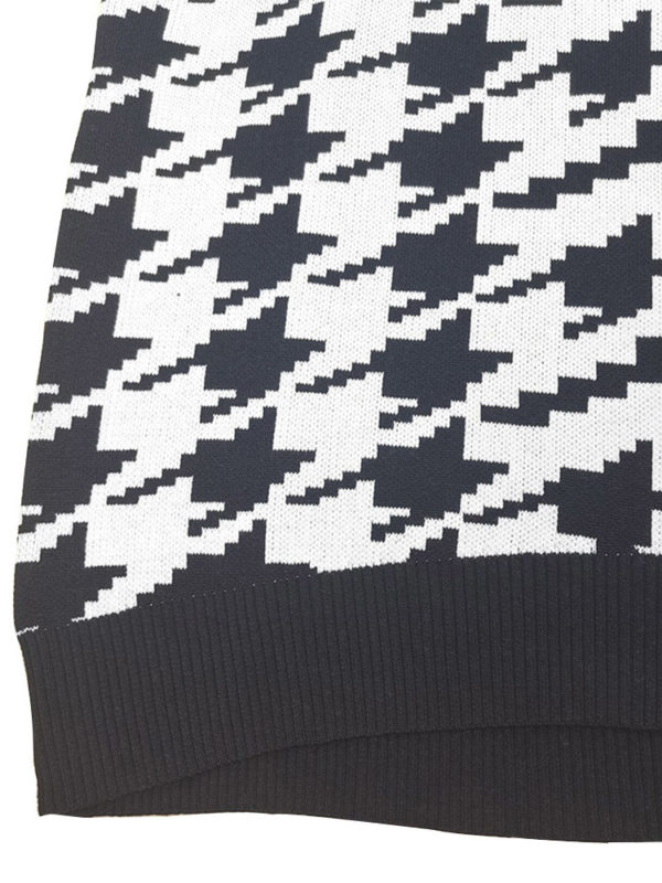 Houndstooth Print Knitted Sweater - Image 7