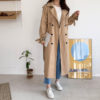 Longline Double Breasted Trench Coat_Khaki