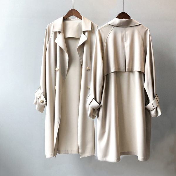 Relaxed Double Breasted Midi Trench Coat