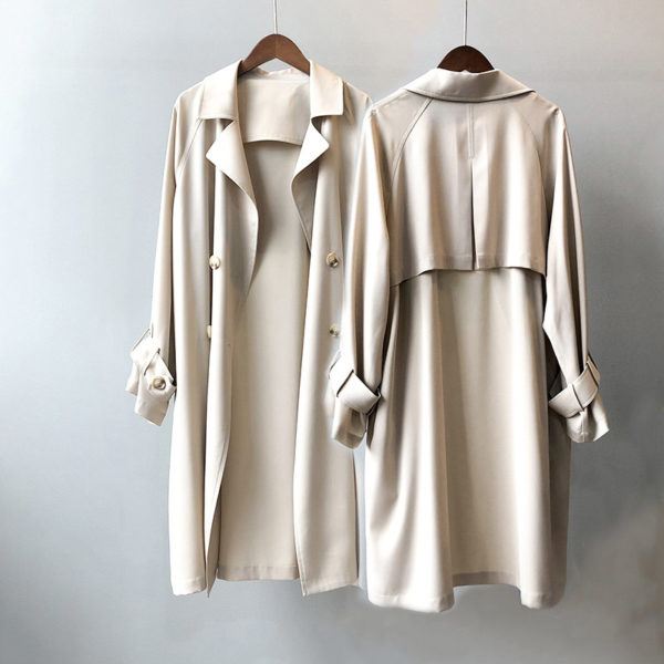 Relaxed Double Breasted Midi Trench_Beige