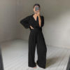 Silky Pleated Two-Piece Set_Black