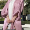 Sleek Blouson Sleeve Abaya_Pink