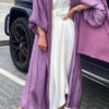 Sleek Blouson Sleeve Abaya_Purple